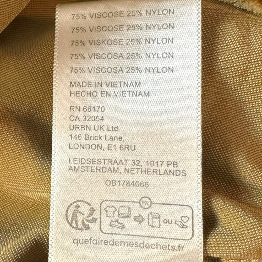 Free People Night Skies Velvet Top Golden Brown Size Medium Retro 70s Bohemian - Picture 10 of 13